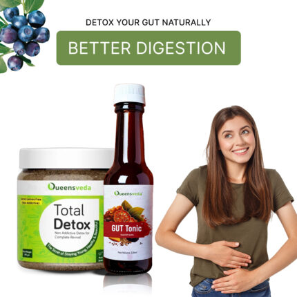 GUT Detox Kit – Ayurveda Kit for Healthy GUT (1 Total Detox + 1 Gut Tonic) | Helps in IBD, IBS, Indigestion & Constipation-15 Days Pack